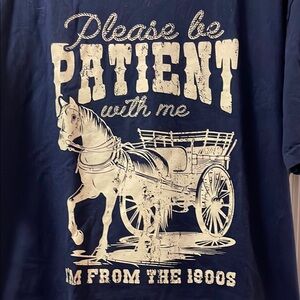 Gildan Blue Short Sleeve Tee with Vintage Graphic